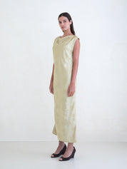 Belle Anna Gold Jacquard Whim Dress
