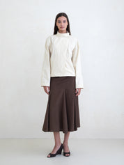 Belle Anna Brown Spiral Skirt
