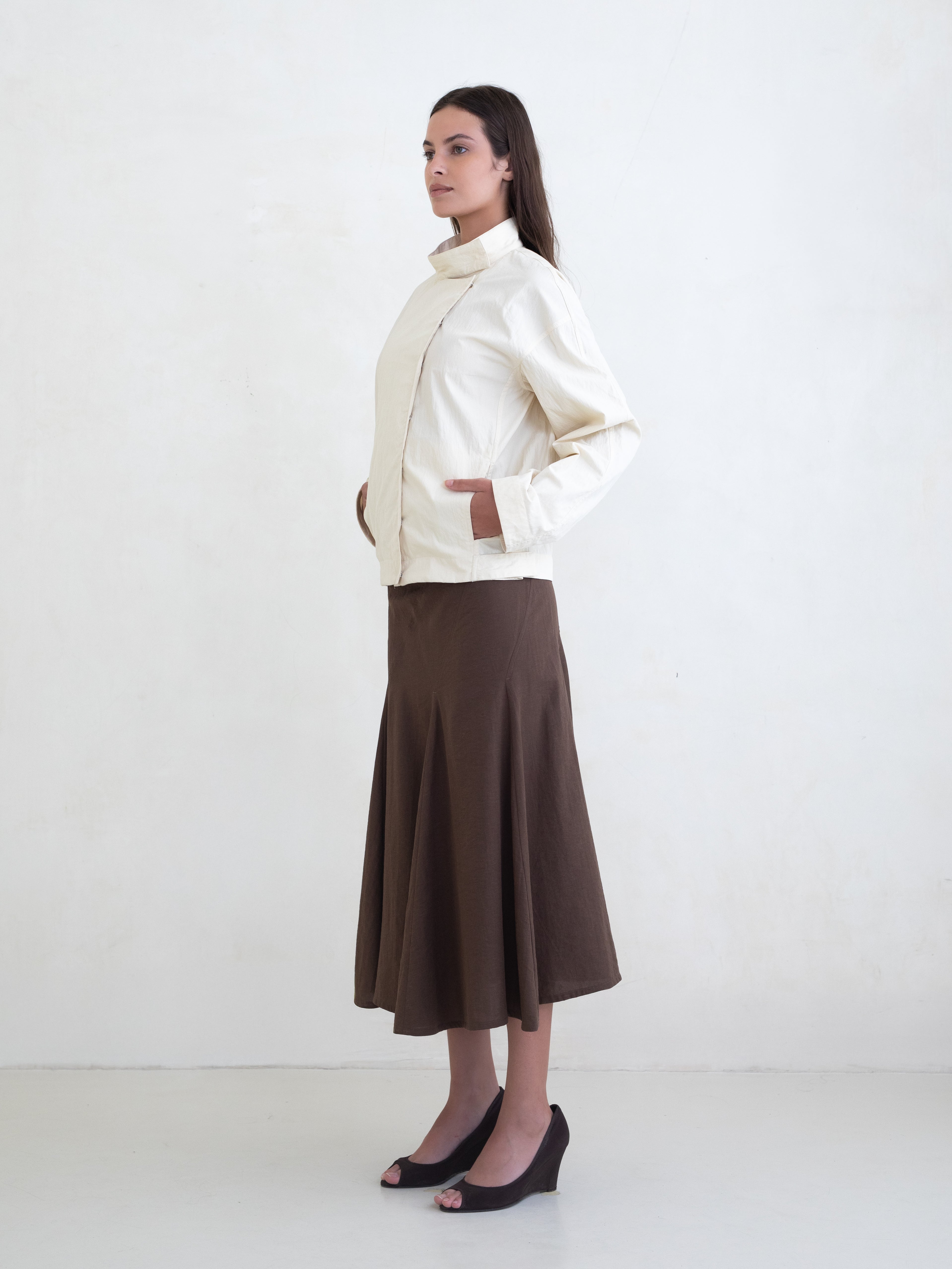 Belle Anna Brown Spiral Skirt