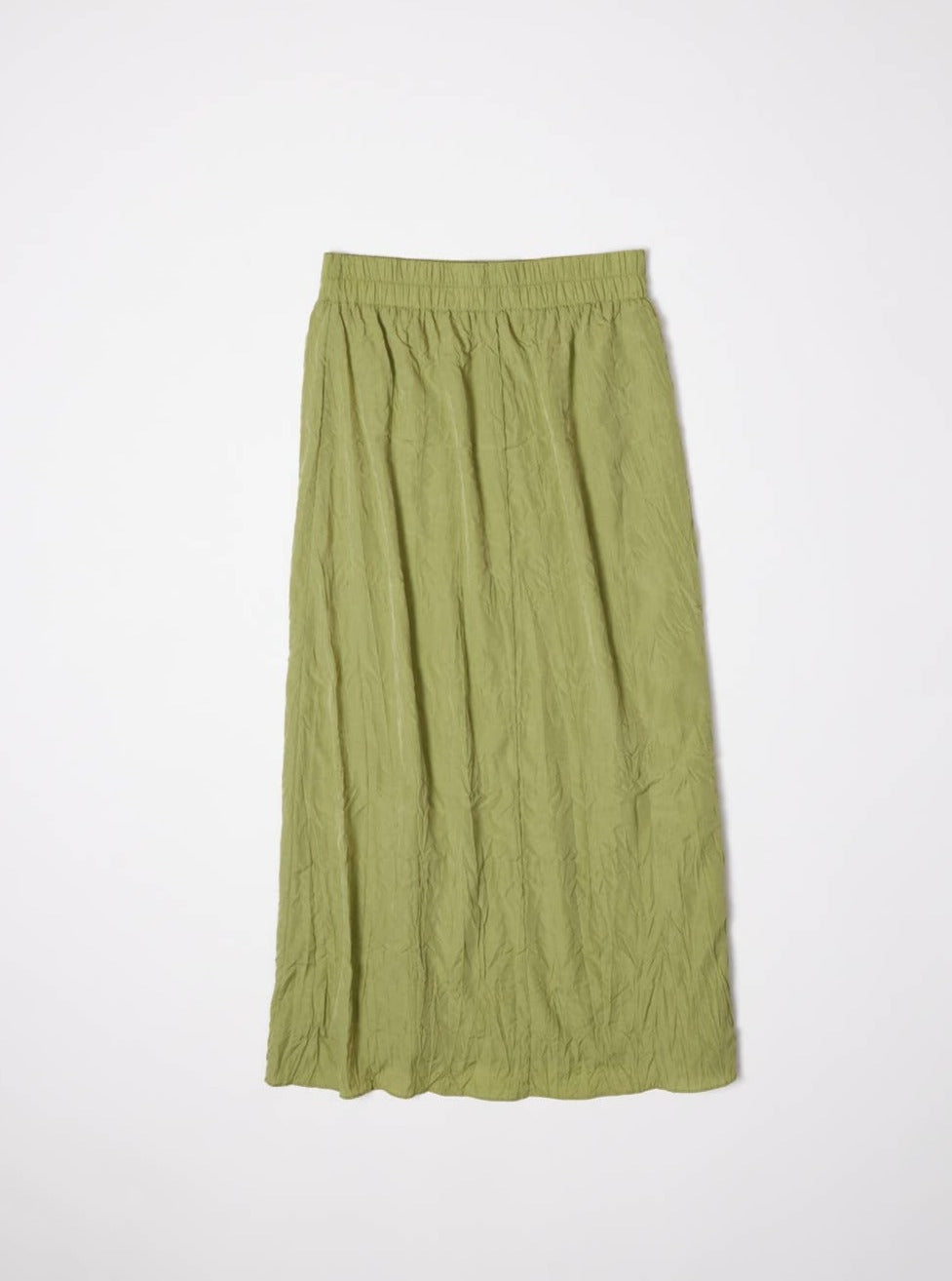 Green Crinkled Ayla Midi Skirt