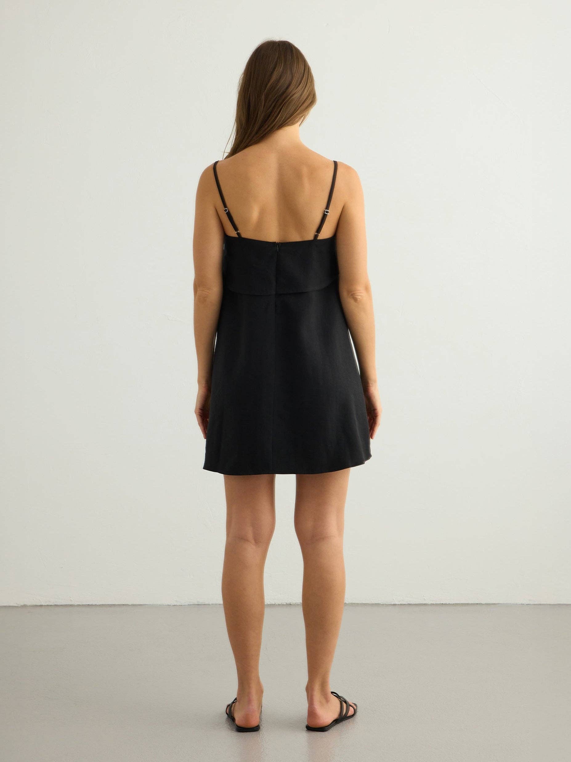 The Handloom Black Indy Mini Dress