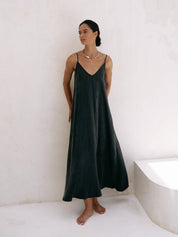 The Handloom Black Lucid Flow Maxi Dress