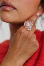 Amigas Studio Lola Bianca Blown Glass Ring