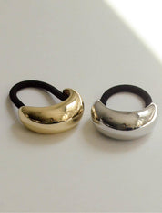 Gold Narrow Crescent Metal Cuff Hair Tie