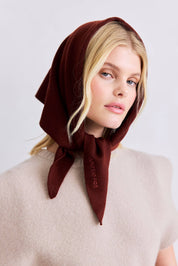 Dark Walnut Merino Wool Triangle Scarf