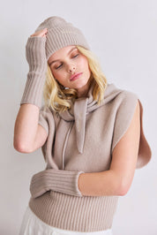 Soft Taupe Merino Wool Triangle Scarf