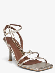 Alohas Straps Chain Shimmer Silver Heels