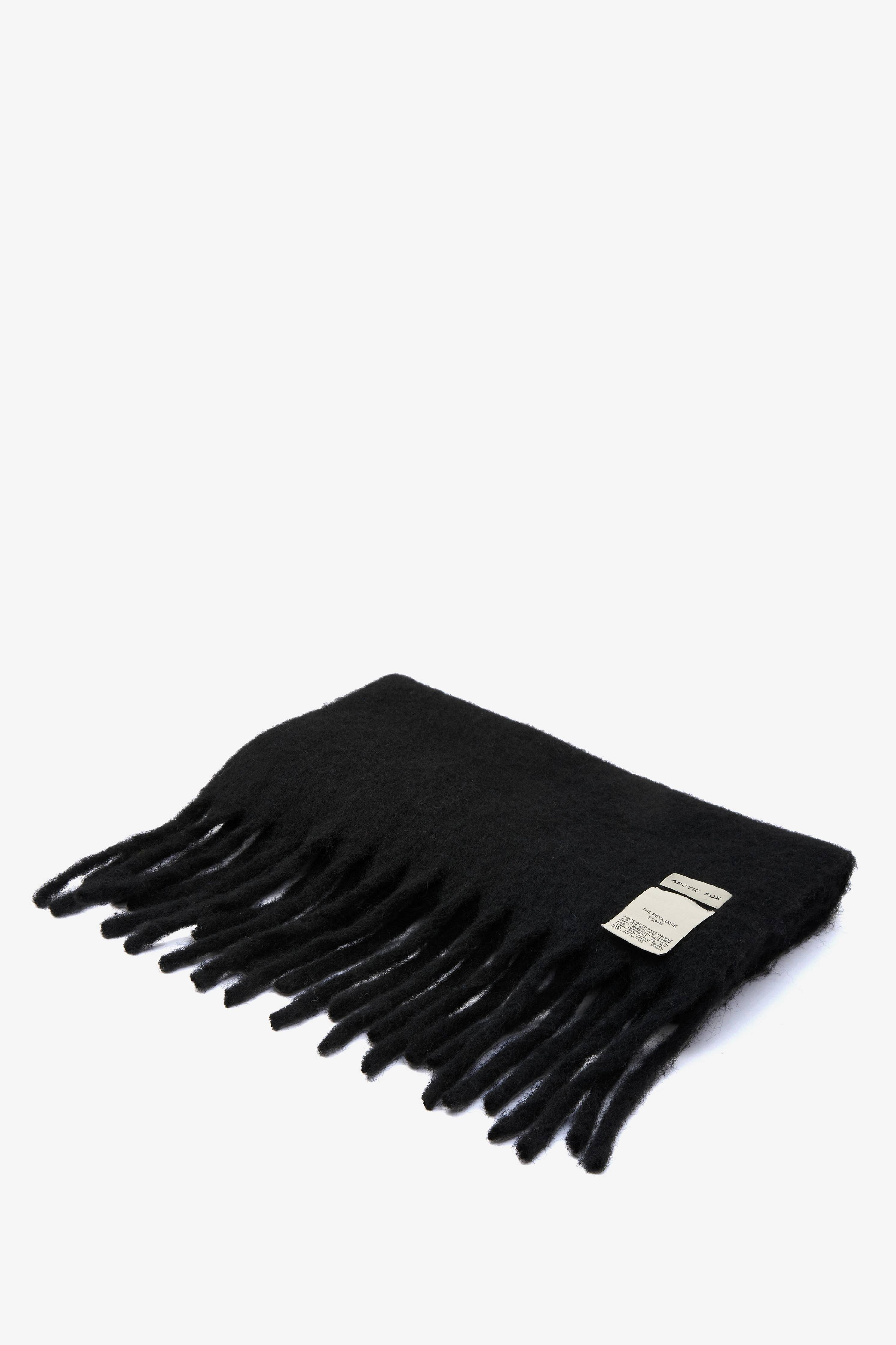 Black Reykjavik Merino Wool Scarf