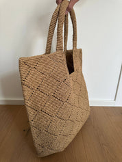 Camel Handmade Raffia Tote