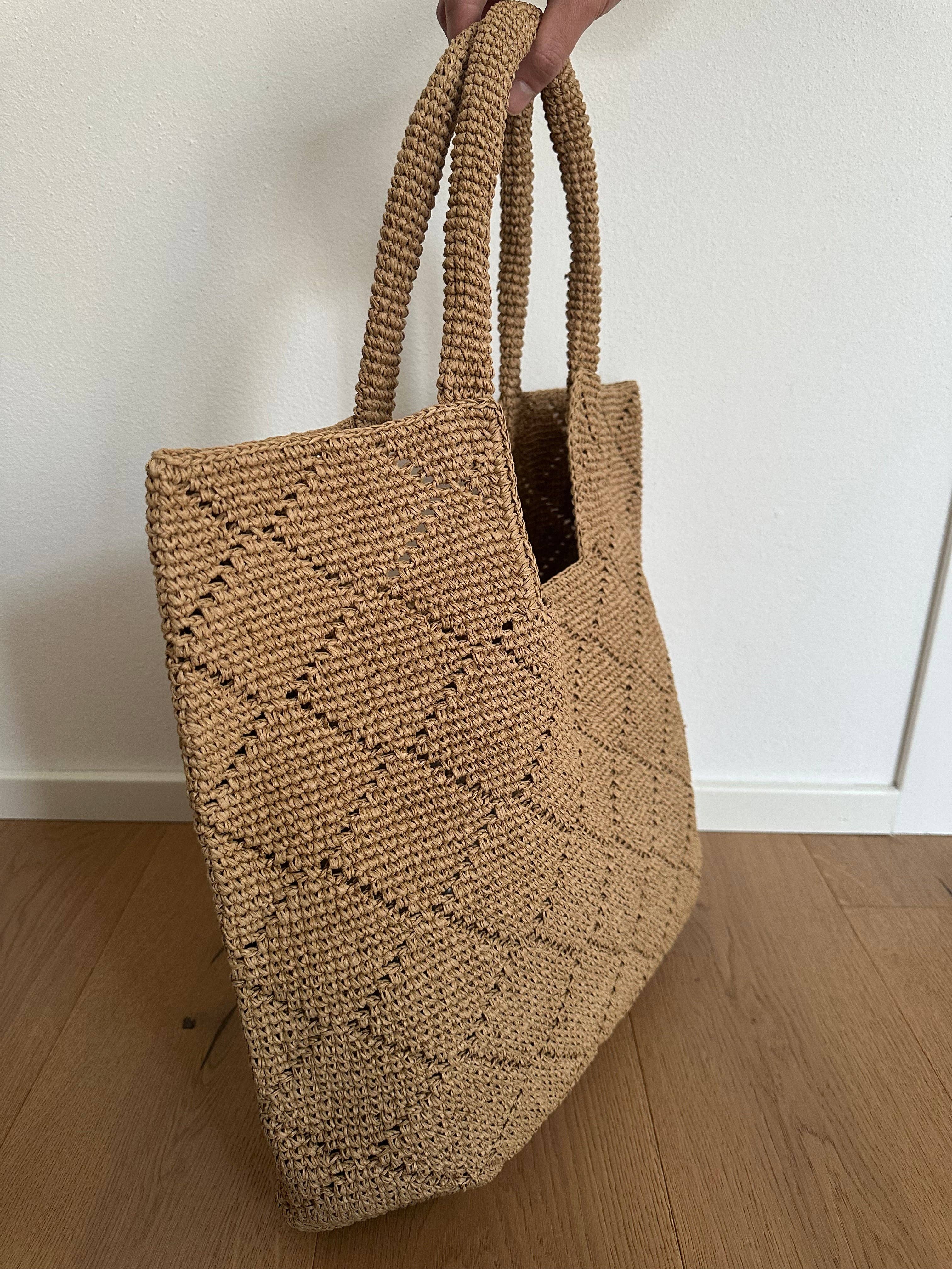Camel Handmade Raffia Tote