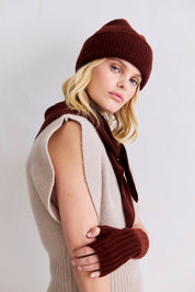 Dark Walnut Merino Wool Triangle Scarf