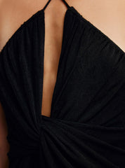 Significant Other Black Millie Halter Midi Dress