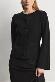 Black Bell Sleeve Cardigan