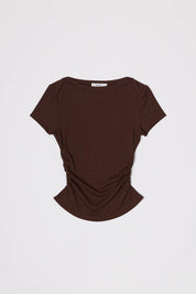 Brown Elaina Babydoll Tee