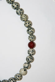 By Orly Poppy Dalmatian Jasper and Carnelian Beaded Necklace