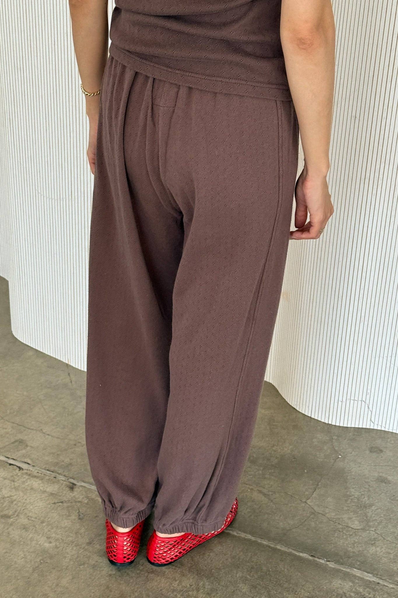 Le Bon Shoppe Chocolate Pointelle Balloon Pants