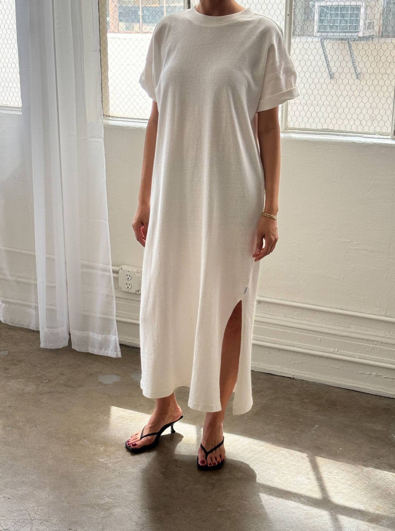 White Cotton Her T-Shirt Dress