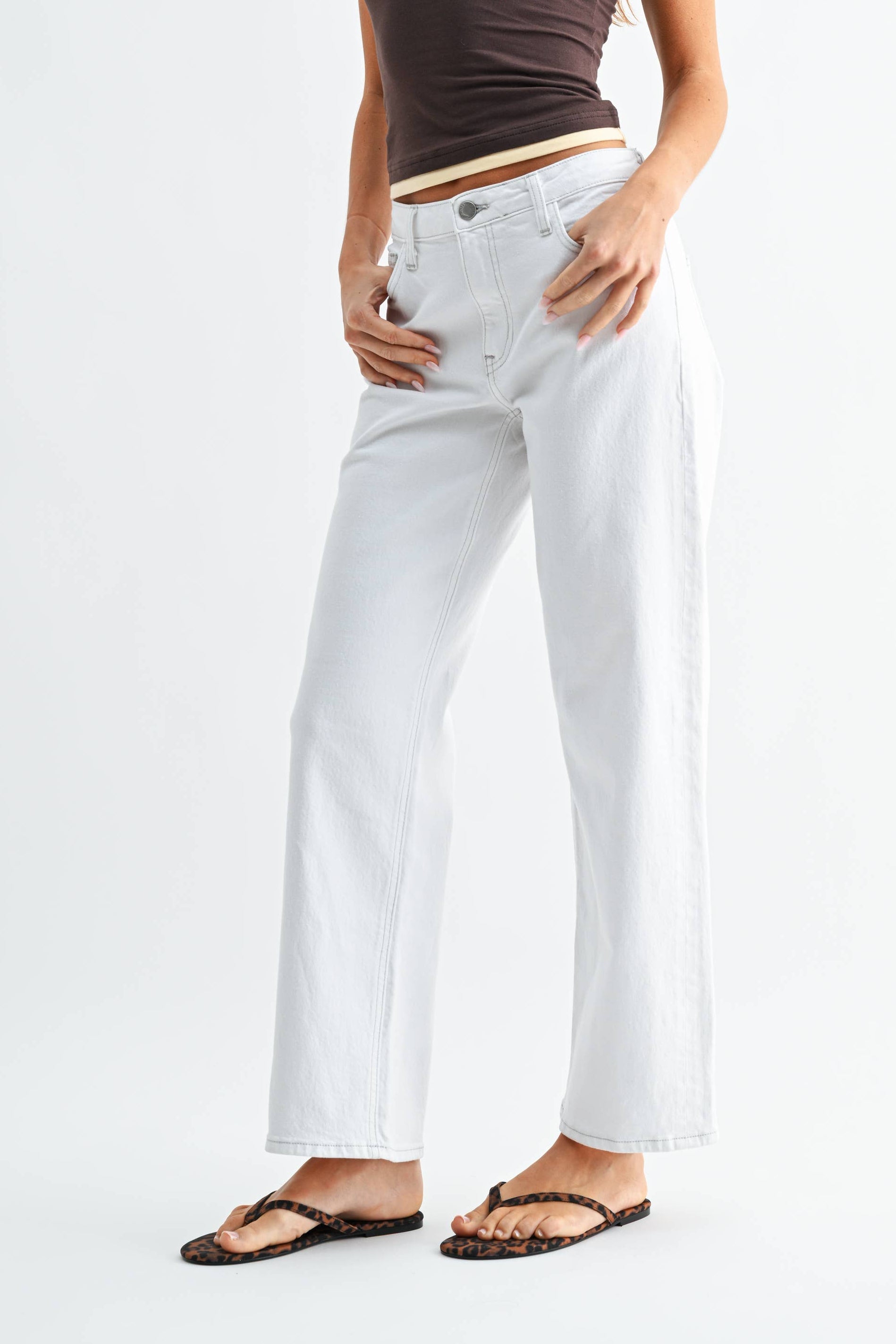 Just Black White Selvidge Straight Leg Denim