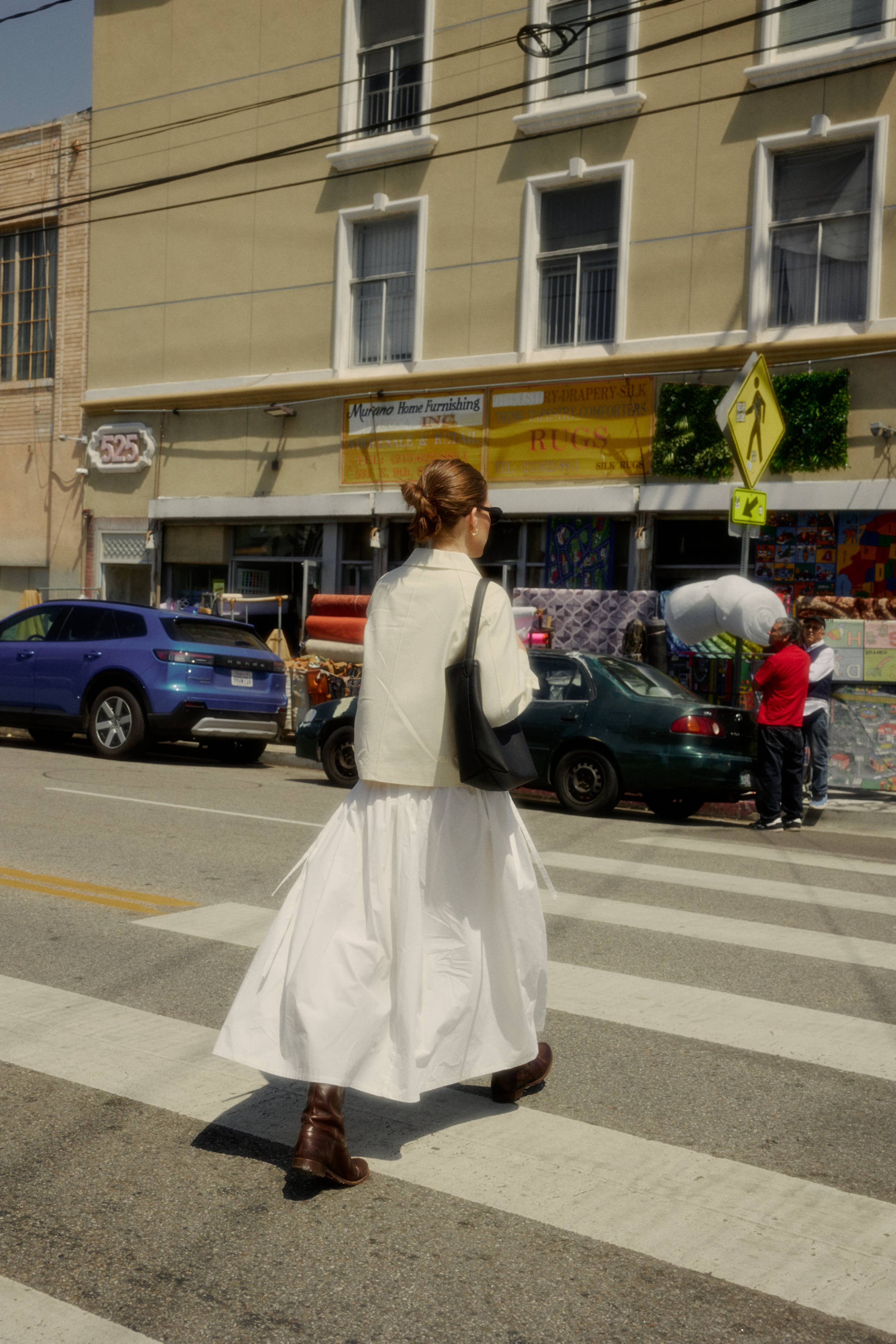 White Kiana Side Tie Midi Skirt