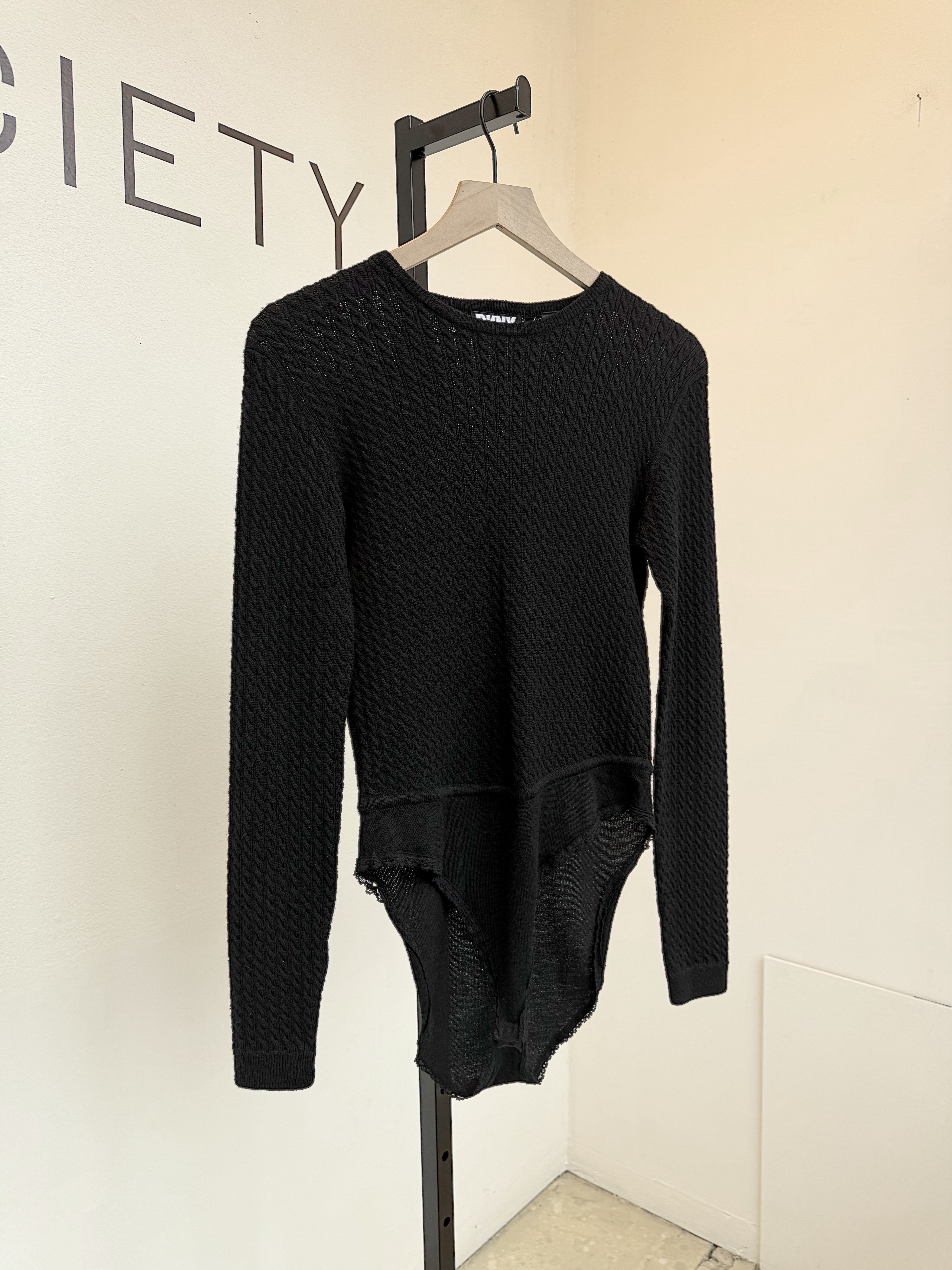 Vintage DKNY Black Wool Bodysuit