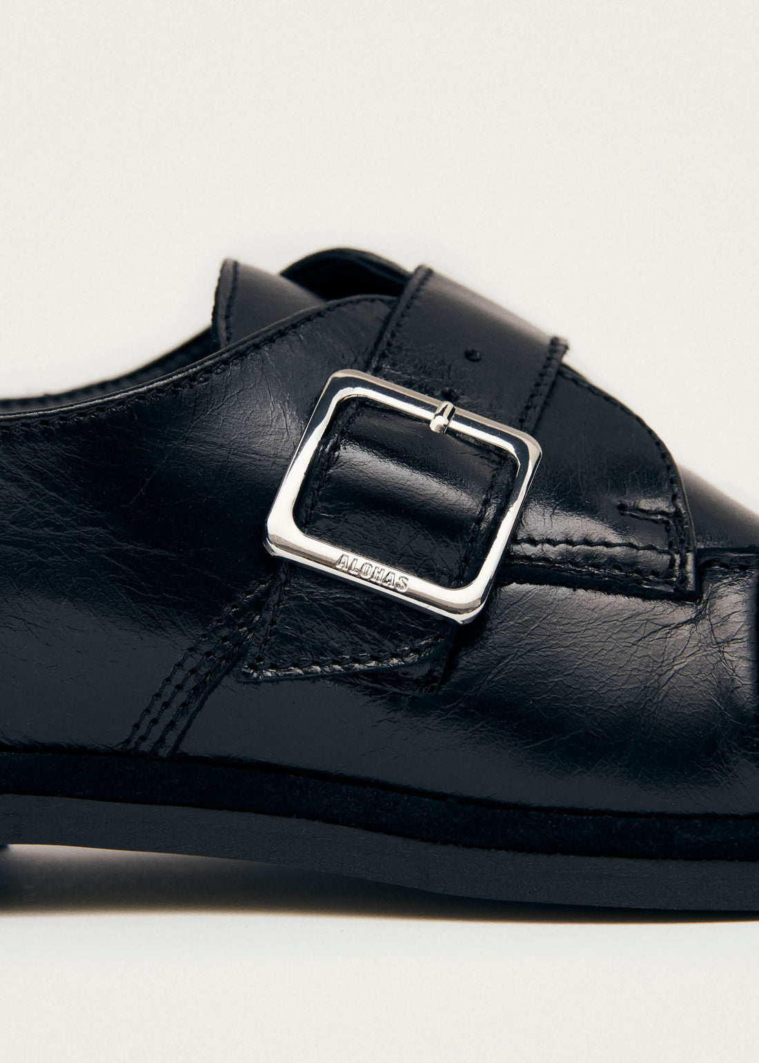 Alohas Brandy Black Leather Loafers