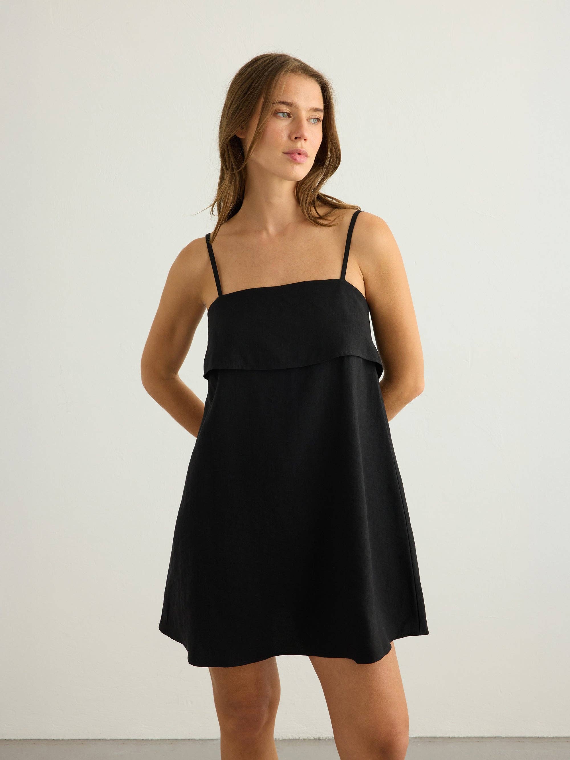 The Handloom Black Indy Mini Dress
