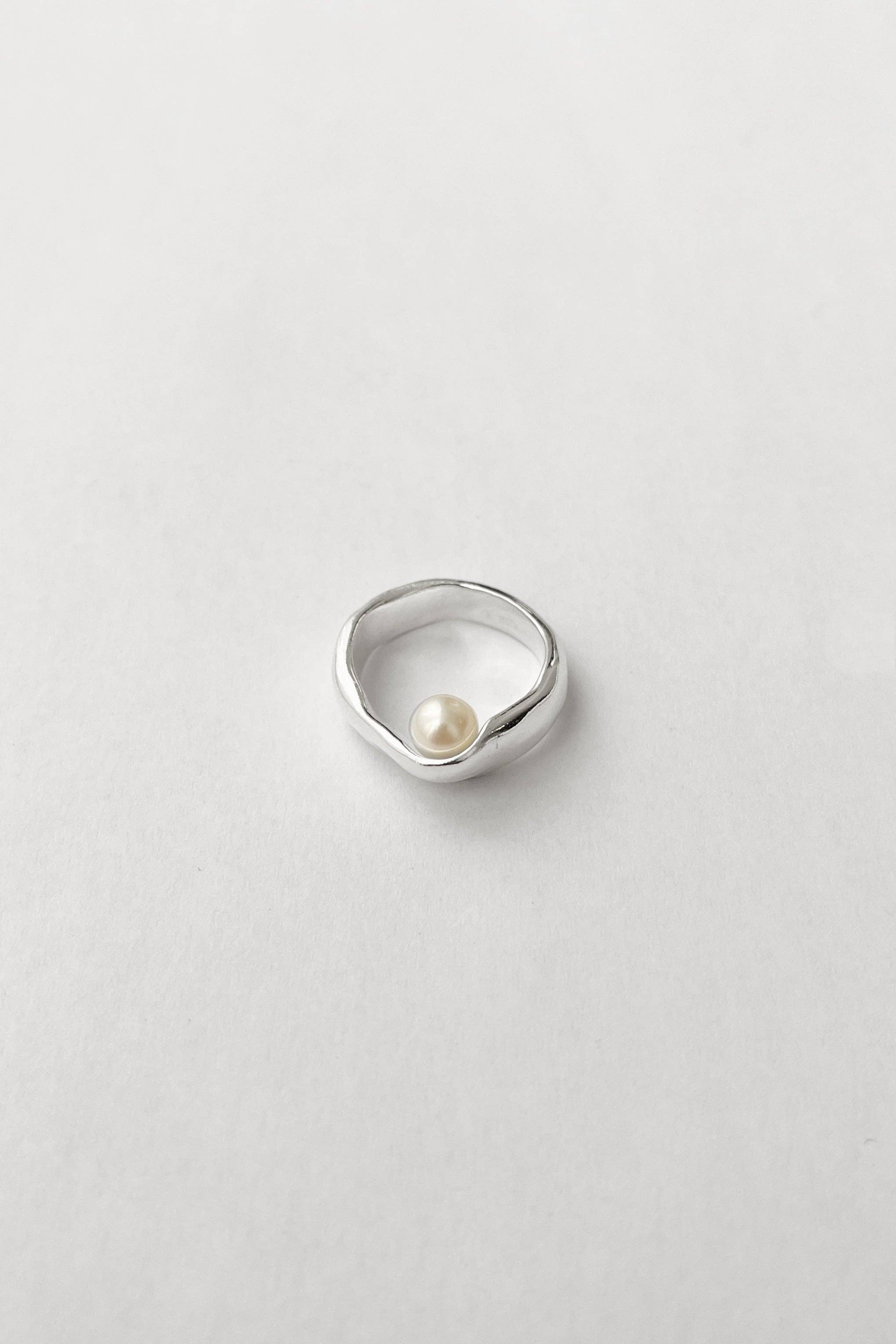 Kara Yoo Sterling Silver Hidden Pearl Ring