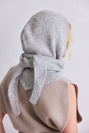 Blizzard Grey Alpaca Hooded Scarf