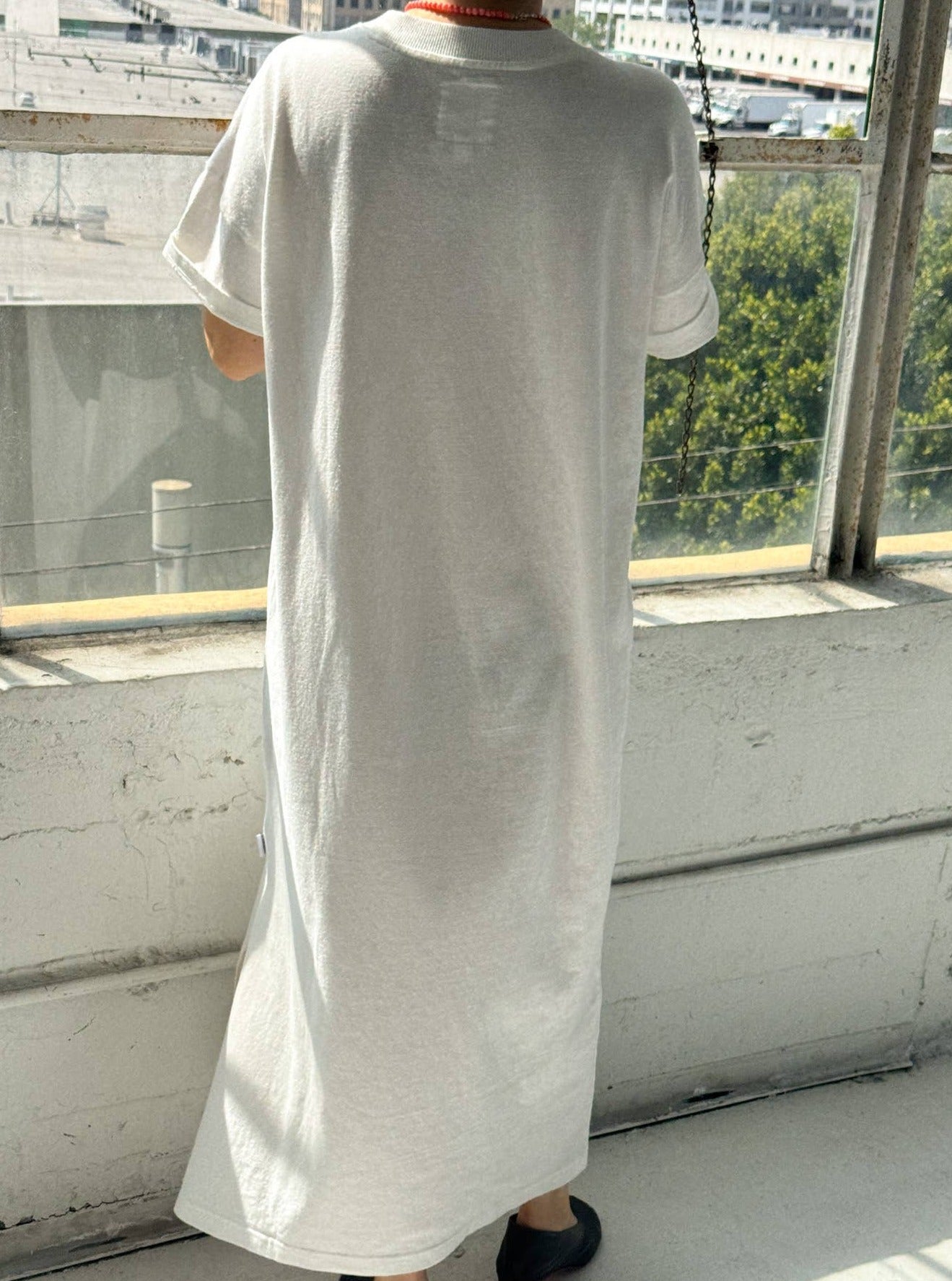 White Cotton Her T-Shirt Dress