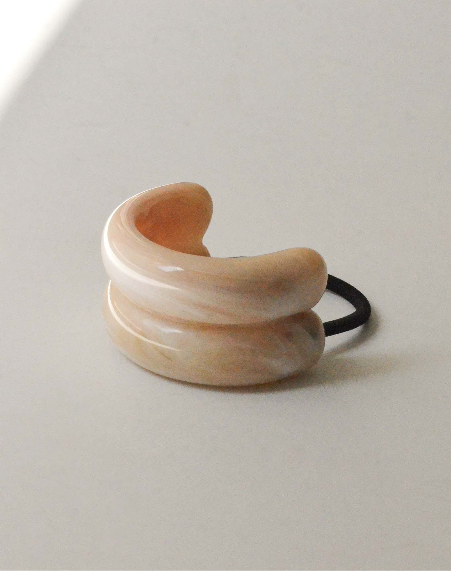 Wide Double Arch Resin Ponytail Hair Tie