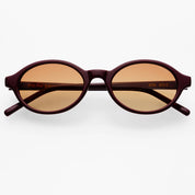 Zoe Acetate Round Sunglasses - Burgundy