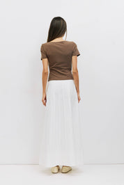 Brown Wide Neck Soft Knit Top