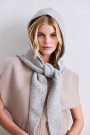 Blizzard Grey Alpaca Hooded Scarf