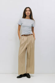 Powder Blue Wide Neck Soft Knit Top