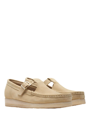 Clarks Wallabee T Bar in Maple Suede
