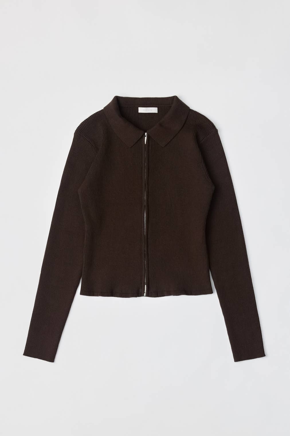 Brown Kieran Double Zipper Cardigan