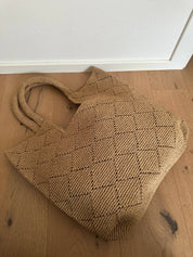 Camel Handmade Raffia Tote
