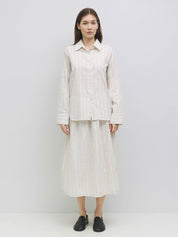 Striped Linen Joanne Midi Skirt