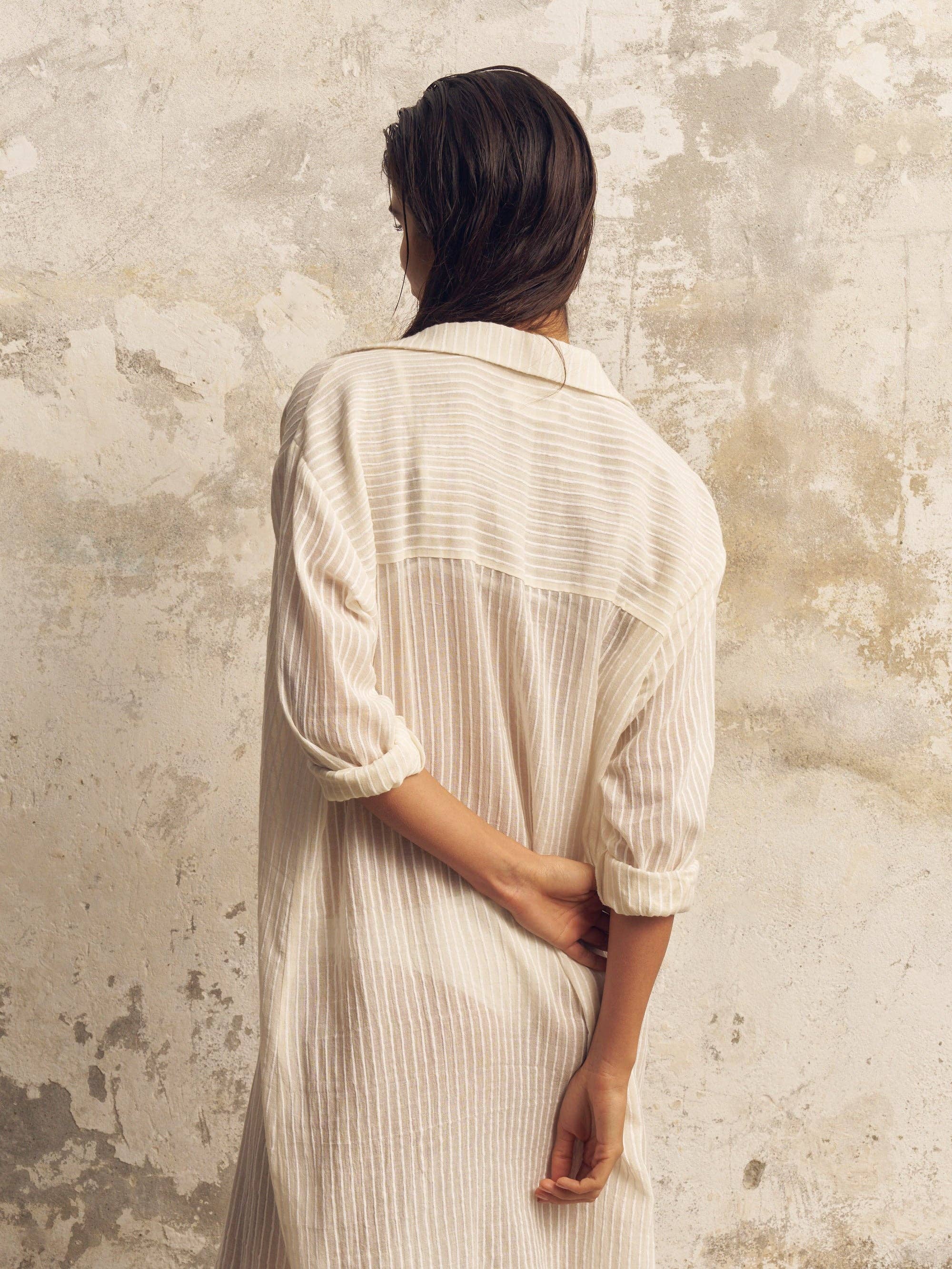 The Handloom Striped Voyage Shirt Dress