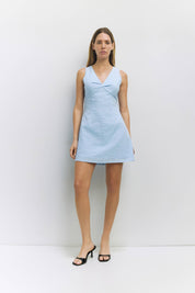 Rylee Blue Textured Mini Dress