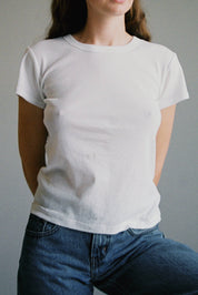 LA Relaxed White Pointelle Baby Tee