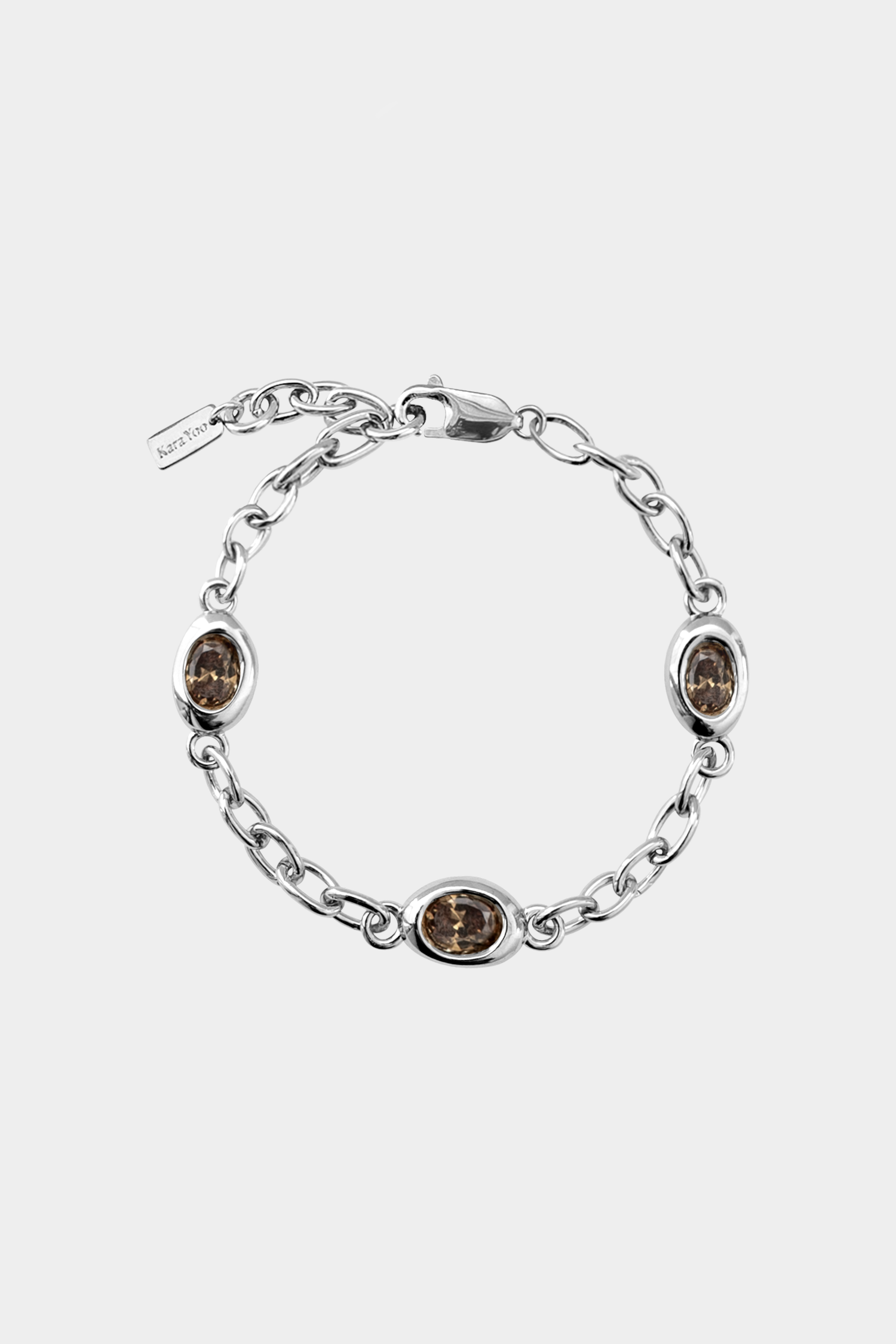 Kara Yoo - Ami Bracelet: Coffee / Silver