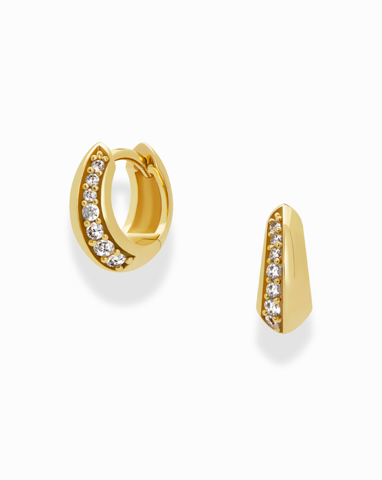 Gold Petite Corey Pave Hoops