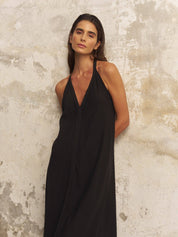 The Handloom Black Zoe Maxi Dress