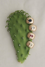 Gold Penn Olive Gemstone Hoops