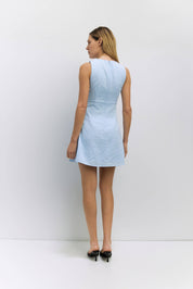 Rylee Blue Textured Mini Dress