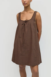 Brown Plaid Gabby Mini Dress