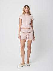 Pink Alana Knit Button Down Top