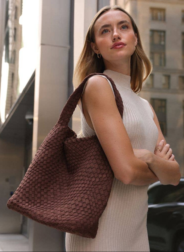Johanna Tobacco Recycled Vegan Suede Shoulder Bag