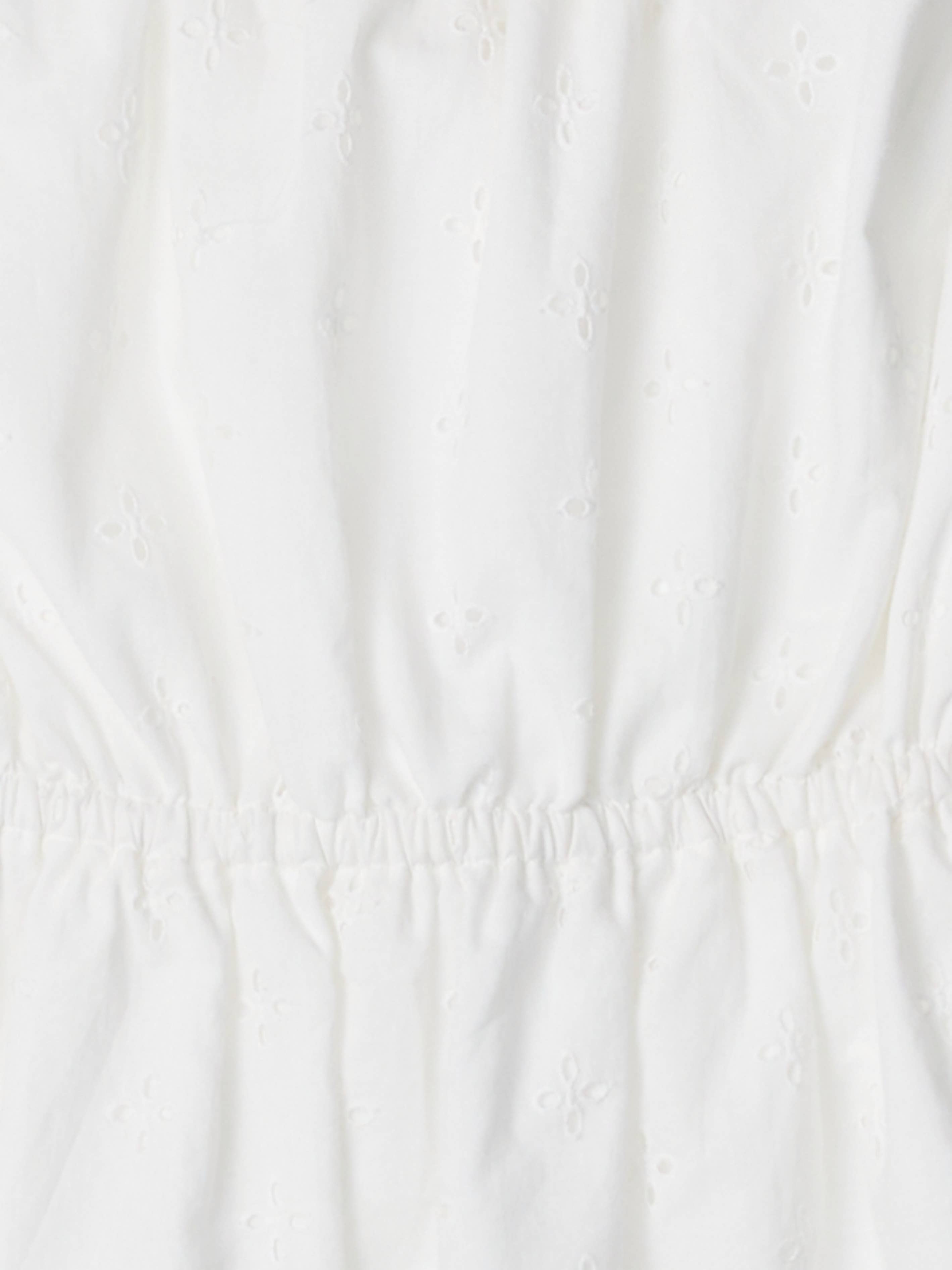 White Gathered Eyelet Cotton Kristina Top
